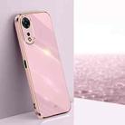 For OPPO A58 5G XINLI Straight 6D Plating Gold Edge TPU Phone Case(Cherry Purple) - 1