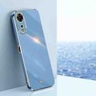 For OPPO A58 5G XINLI Straight Edge 6D Electroplate TPU Phone Case(Celestial Blue) - 1