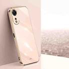 For OPPO A58 5G XINLI Straight 6D Plating Gold Edge TPU Phone Case(Pink) - 1