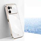 For OPPO K10 XINLI Straight 6D Plating Gold Edge TPU Phone Case(White) - 1
