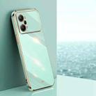 For OPPO K10 Pro XINLI Straight Edge 6D Electroplate TPU Phone Case(Mint Green) - 1