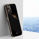 For Realme 9i XINLI Straight 6D Plating Gold Edge TPU Phone Case(Black) - 1