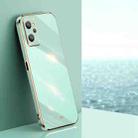 For Realme 9i XINLI Straight 6D Plating Gold Edge TPU Phone Case(Mint Green) - 1