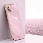 For Realme C20 XINLI Straight Edge 6D Electroplate TPU Phone Case(Cherry Purple) - 1