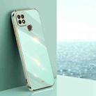 For Realme C21Y XINLI Straight 6D Plating Gold Edge TPU Phone Case(Mint Green) - 1