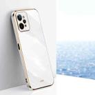 For Realme C31 XINLI Straight 6D Plating Gold Edge TPU Phone Case(White) - 1