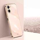 For Realme C33 4G XINLI Straight 6D Plating Gold Edge TPU Phone Case(Pink) - 1