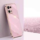 For OPPO Reno7 4G Global XINLI Straight 6D Plating Gold Edge TPU Phone Case(Cherry Purple) - 1