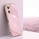 For OPPO Reno7 SE XINLI Straight Edge 6D Electroplate TPU Phone Case(Cherry Purple) - 1