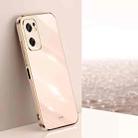 For OPPO Reno7 SE XINLI Straight 6D Plating Gold Edge TPU Phone Case(Pink) - 1