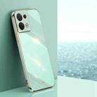For OPPO Reno8 XINLI Straight 6D Plating Gold Edge TPU Phone Case(Mint Green) - 1