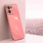 For OPPO Reno8 Pro XINLI Straight 6D Plating Gold Edge TPU Phone Case(Hawthorn Red) - 1