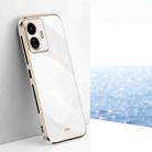 For vivo Y77 5G Global XINLI Straight 6D Plating Gold Edge TPU Phone Case(White) - 1