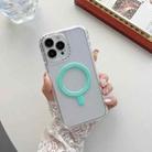 For iPhone 14 Pro Max 3 in 1 MagSafe Magnetic Phone Case(Cyan-blue) - 1