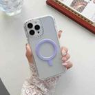 For iPhone 14 Plus 3 in 1 MagSafe Magnetic Phone Case(Purple) - 1