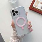 For iPhone 13 mini 3 in 1 MagSafe Magnetic Phone Case(Pink) - 1