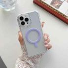 For iPhone XS Max 3 in 1 MagSafe Magnetic Phone Case(Purple) - 1