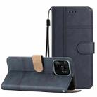 For Xiaomi Redmi 10C Business Style Cowhide Texture Leather Phone Case(Blue) - 1