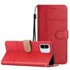 For Xiaomi Redmi A1 Business Style Cowhide Texture Leather Phone Case(Red) - 1