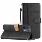 For OPPO Reno8 5G Business Style Cowhide Texture Leather Phone Case(Black) - 1