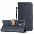 For OPPO Reno8 5G Business Style Cowhide Texture Leather Phone Case(Blue) - 1