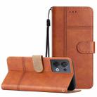 For OPPO Reno8 5G Business Style Cowhide Texture Leather Phone Case(Brown) - 1