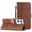 For OPPO Reno8 Pro 5G Business Style Cowhide Texture Leather Phone Case(Coffee) - 1