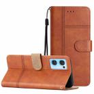 For OPPO Find X5 Lite Business Style Cowhide Texture Leather Phone Case(Brown) - 1