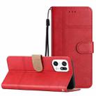 For OPPO Find X5 Pro Business Style Cowhide Texture Leather Phone Case(Red) - 1