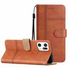 For OPPO Find X5 Pro Business Style Cowhide Texture Leather Phone Case(Brown) - 1