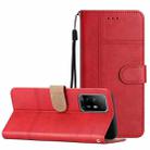 For OPPO A94 5G Business Style Cowhide Texture Leather Phone Case(Red) - 1