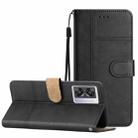 For OPPO A77 5G Business Style Cowhide Texture Leather Phone Case(Black) - 1
