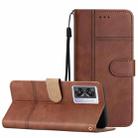 For OPPO A57 2022 / A77 5G Business Style Cowhide Texture Leather Phone Case(Coffee) - 1