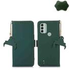 For Nokia C31 Genuine Leather Magnetic RFID Leather Phone Case(Green) - 1