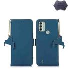 For Nokia C31 Genuine Leather Magnetic RFID Leather Phone Case(Blue) - 1