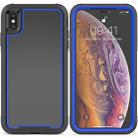 For iPhone XS / X Frame Series TPU + PC Dust-proof Scratch-proof Drop-proof Protective Case(Blue) - 1