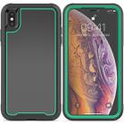 For iPhone XS / X Frame Series TPU + PC Dust-proof Scratch-proof Drop-proof Protective Case(Dark Green) - 1