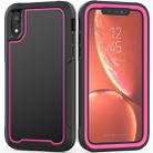 For iPhone XR Frame Series TPU + PC Dust-proof Scratch-proof Drop-proof Protective Case(Rose Red) - 1