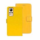 For Infinix Note 12 idewei Crazy Horse Texture Leather Phone Case(Yellow) - 1