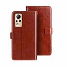 For Infinix Note 12 idewei Crazy Horse Texture Leather Phone Case(Brown) - 1