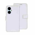 For Tecno Camon 19 idewei Crazy Horse Texture Leather Phone Case(White) - 1