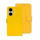 For Tecno Camon 19 idewei Crazy Horse Texture Leather Phone Case(Yellow) - 1