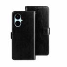 For Tecno Camon 19 idewei Crazy Horse Texture Leather Phone Case(Black) - 1