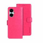 For Tecno Camon 19 idewei Crazy Horse Texture Leather Phone Case(Rose Red) - 1