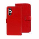 For Tecno Pova 3 idewei Crazy Horse Texture Leather Phone Case(Red) - 1