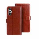 For Tecno Pova 3 idewei Crazy Horse Texture Leather Phone Case(Brown) - 1
