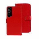 For Tecno Pova Neo 2 idewei Crazy Horse Texture Leather Phone Case(Red) - 1