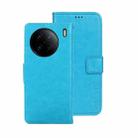 For vivo X90 Pro idewei Crazy Horse Texture Leather Phone Case(Sky Blue) - 1