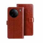 For vivo X90 Pro idewei Crazy Horse Texture Leather Phone Case(Brown) - 1