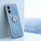 For vivo Y77 5G Global XINLI Straight Edge 6D Electroplate TPU Phone Case with Ring Holder(Celestial Blue) - 1